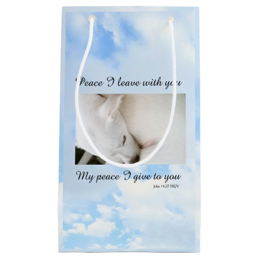 Mein Frieden, den ich dir Bibel Verse Hund in Wolk Kleine Geschenktüte (Vorderseite)