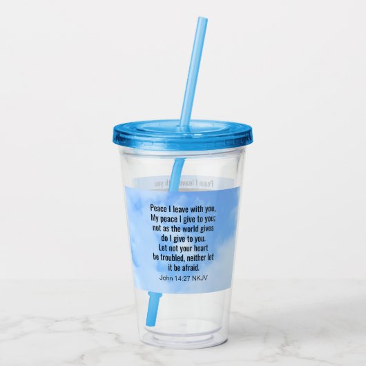 Mein Frieden, den ich dir Bibel Verse Niedlichen H Acryltrinkbecher (Rückseite)