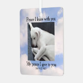 Mein Frieden, den ich dir Bibelverse Hund in Himme Ornament Aus Metall (Vorderseite links)