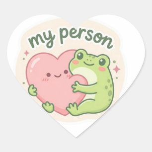 Mein Frosch-Sticker Person Süßer Frosch umarmt Her Herz-Aufkleber