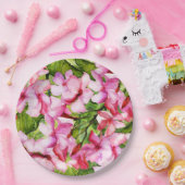 Mein Garten mit exotischen Oleanderblumen im Mitte Pappteller (Party)