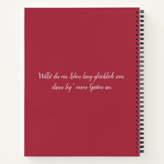 Mein Garten Spiralnotizblock Notizblock (Rückseite)