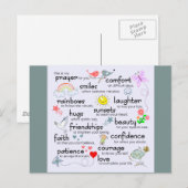 Mein Gebet für dich | Blau Postkarte (Vorne/Hinten)