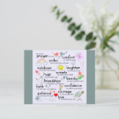 Mein Gebet für dich | Blau Postkarte (Stehend Vorderseite)