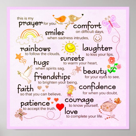 Mein Gebet für dich | Light Pink Poster (Vorne)