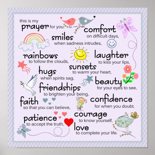 Mein Gebet für dich Poster (Vorne)