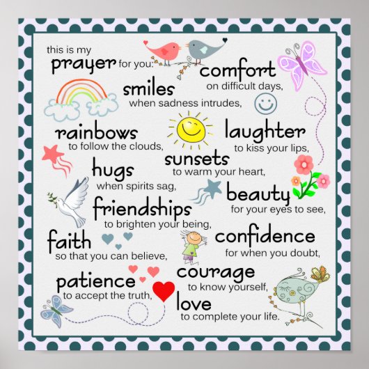 Mein Gebet für dich Poster (Vorne)