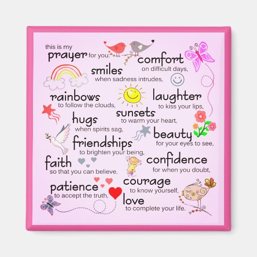 Mein Gebet für dich | Rosa Magnet (Vorne)