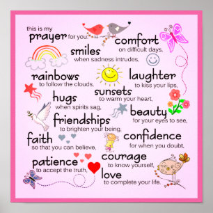 Mein Gebet für dich Rosa Poster