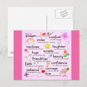 Mein Gebet für dich | Rosa Postkarte (Vorne/Hinten)