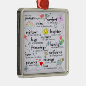 Mein Gebet für dich Silbernes Ornament (Rechts)