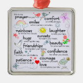 Mein Gebet für dich Silbernes Ornament (Vorne)