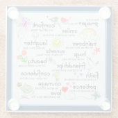 Mein Gebet für euch Segnungen Glasuntersetzer (Rückseite)