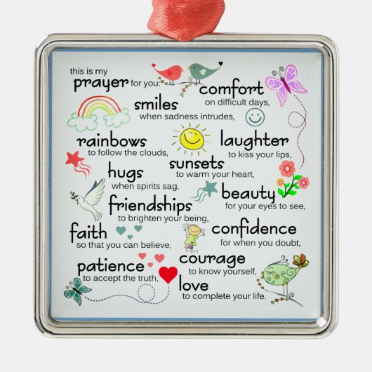 Mein Gebet für euch Segnungen Ornament Aus Metall (Vorne)