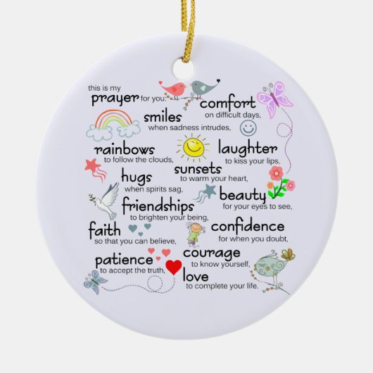 Mein Gebet für Sie Keramikornament (Vorne)