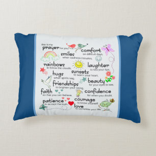 Mein Gebet für Sie Klassisches Blau Dekokissen