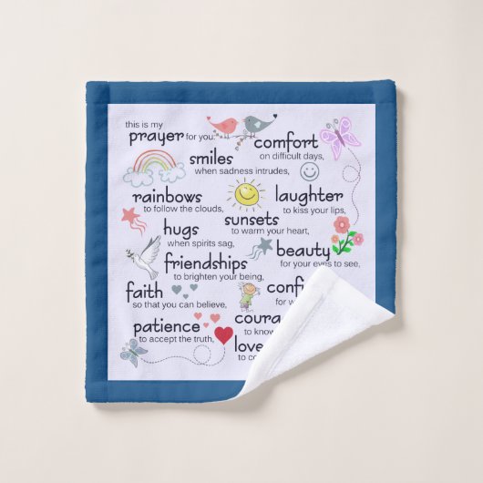 Mein Gebet für Sie| Klassisches Blau Waschlappen (Waschlappen)