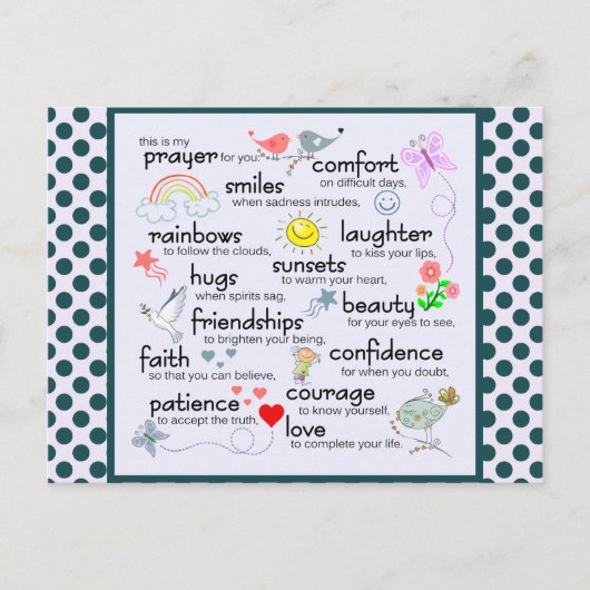 Mein Gebet für Sie Postkarte (Vorderseite)