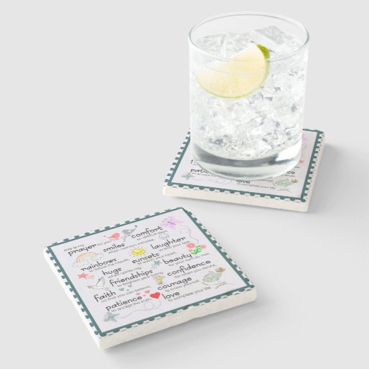 Mein Gebet für Sie Steinuntersetzer (Seitenansicht)