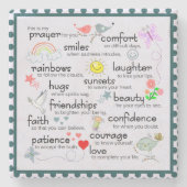 Mein Gebet für Sie Steinuntersetzer (Vorderseite)