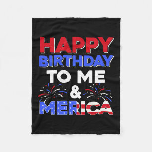 Mein Geburtstag 4. Juli Amerikas Unabhängigkeitsta Fleecedecke