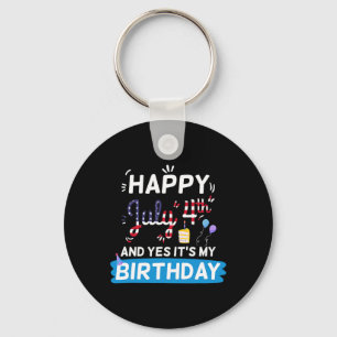 Mein Geburtstag 4. Juli Amerikas Unabhängigkeitsta Schlüsselanhänger