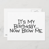 Mein Geburtstag bläst mir jetzt Postkarte (Vorne/Hinten)