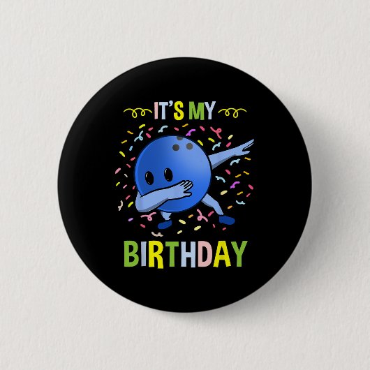 Mein Geburtstag Bowling Byll Button (Vorderseite)