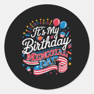Mein Geburtstag Gedenktag Cool Retro-Funny Runder Aufkleber