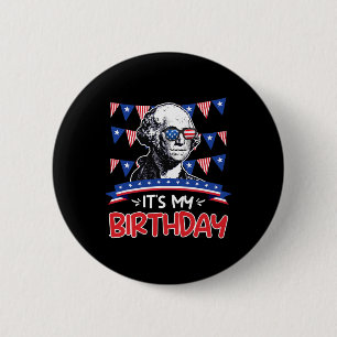 Mein Geburtstag Unabhängigkeitstag George Washingt Button