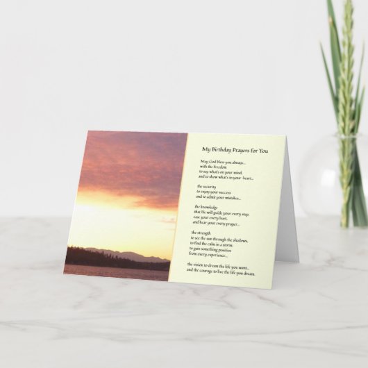 Mein Geburtstagsgebet für Sie... Karte (Vorderseite)