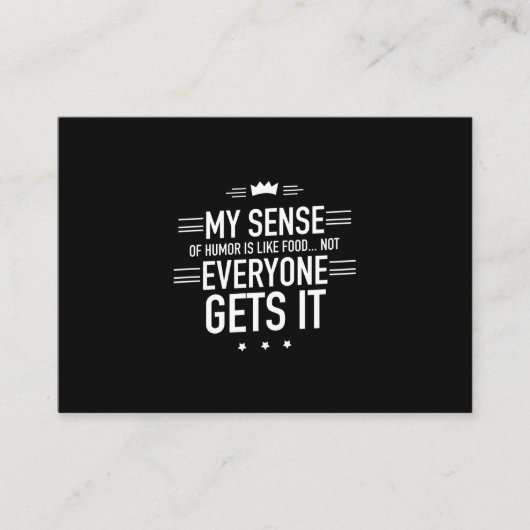 Mein Gefühl von Spaß ist wie Essen witzige Zitate  Visitenkarte (Vorderseite)