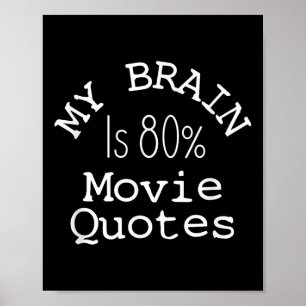 Mein Gehirn besteht zu 80% aus Filmzitaten T-Shirt Poster