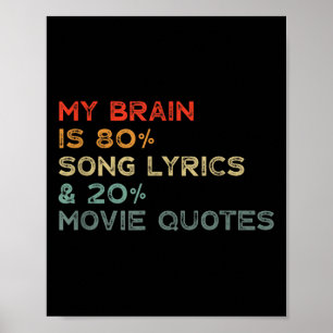 Mein Gehirn besteht zu 80% aus Songtexten und zu 2 Poster