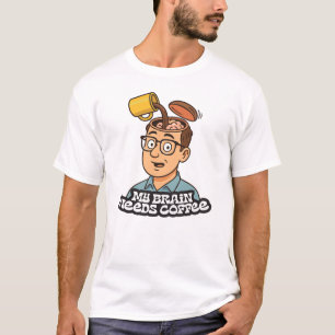 Mein Gehirn braucht Kaffee-Überlauf T-Shirt