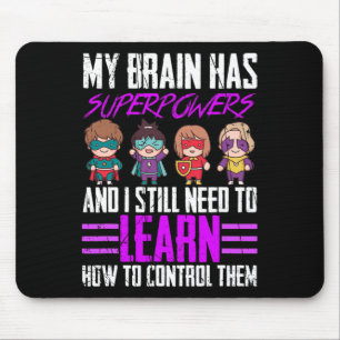 Mein Gehirn hat Superkräfte Epilepsie Awareness Su Mousepad