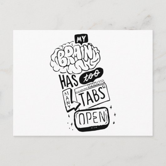 Mein Gehirn hat zu viele Tabs geöffnet Classic Postkarte (Vorderseite)