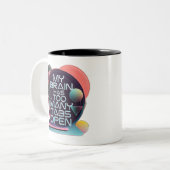 Mein Gehirn hat zu viele Tabs geöffnet Zweifarbige Tasse (Vorderseite Links)