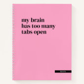 Mein Gehirn hat zu viele Tabs Open Funny Custom Notizblock (Vorderseite)