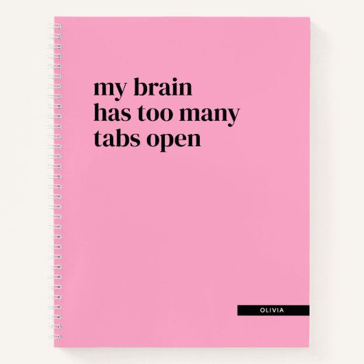 Mein Gehirn hat zu viele Tabs Open Funny Custom Notizblock (Vorderseite)