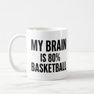 Mein Gehirn ist 80% Basketball Lustiger Sport Kaffeetasse