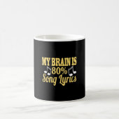 Mein Gehirn ist 80%ige Texte Funny Music Lovers Kaffeetasse (Mittel)