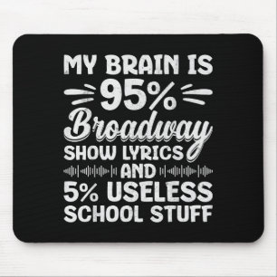 Mein Gehirn ist 95% Broadway-Lyrics-Nerd-Musicalth Mousepad
