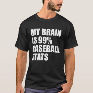 Mein Gehirn ist 99 Baseball Stats Coach Catcher Pi T-Shirt