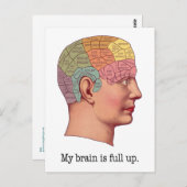 Mein Gehirn ist voll Postkarte (Vorne/Hinten)