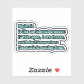 Mein Gehirn ist wie ein Internet-Browser; ADHD-Geh Aufkleber (Blatt)