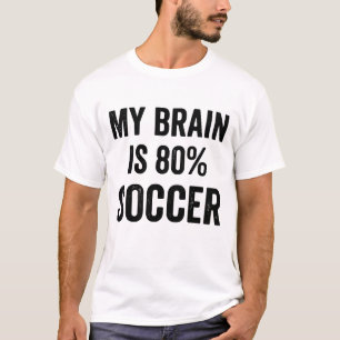 Mein Gehirn ist zu 80% lustiger Fußball-Fan Grafik T-Shirt