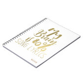 Mein Gehirn ist zu 80% Song Texte Gold Personalisi Notizblock (Linke Seite)