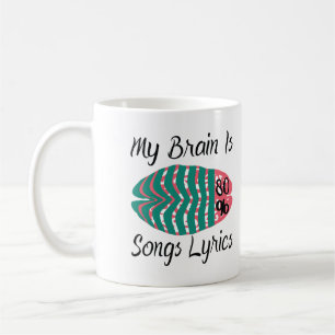 Mein Gehirn ist zu 80% Song-Texte Kaffeetasse
