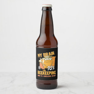 Mein Gehirn ist zu 95 % Bienenzucht Bierflaschenetikett